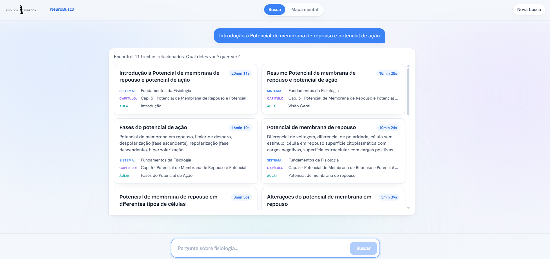 Resposta on-demand com minutagem exata
